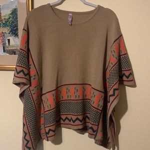Cool western poncho sweater